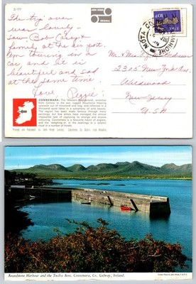 Roundstone Harbour & Twelve Bens Connemara Ireland Postcard 1978 John Hinde