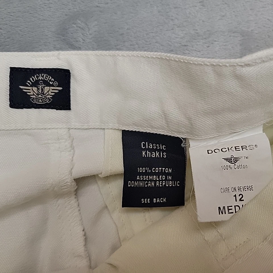 Dockers брюки женщин 12 средний белый плиссированные классический Khakis высокая талия винтажный - Изображение 3 из 4