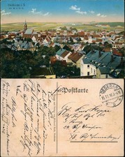 Ansichtskarte Oederan Blick über die Dächer der Stadt 1916  gel Feldpost
