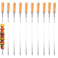 Zmc SchaschlikspießE 55Cm Edelstahl – GrillspießE Holzgriff 1Cm Breit Rostfrei