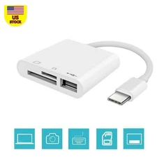 3-Port USB Type C to Card Reader Adapter SD Card Reader For MacBook Pro Laptop w