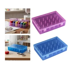 Sewing Thread Storage Box Dustproof Empty Transparent Bobbins Carrying Case