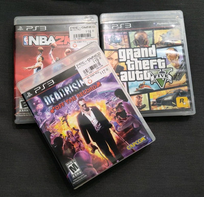 PS3 game Lot (3) Grand Theft Auto 5 v Dead rising 2 Off The Record & NBA 2K13  