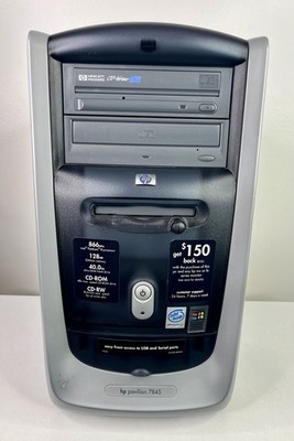 VTG HP Pavilion 7845 Desktop Computer Tower 866MHz Intel Pentium 3 Retro Gaming