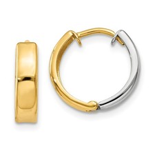 10mm 14k Two-tone Gold Hinged Hoop Earrings Y7904