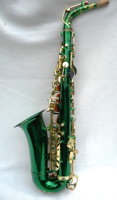 Green saxophone 