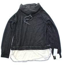NWT - TE VERDE Women's COWL-NECK Onyx/Steel PULLOVER - Large