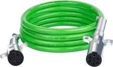 7 Way Trailer Cord 12 FT ABS Electrical Power Cord Heavy Duty Green