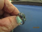 VINTAGE STERLING SILVER TURQUOISE TOURMALINE SETA RING