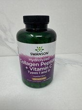 Swanson Hydrolyzed Collagen Peptides  Vitamin C Types I and III Youthful Skin