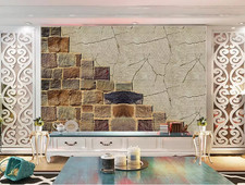 3D Brown Brick Crack B5095 Wallpaper Wall Mural Removable Self-adhesive Amy