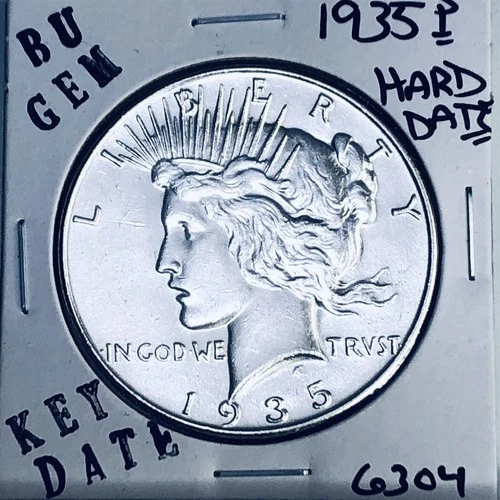 1935 P BU GEM PEACE SILVER DOLLAR UNC MS+++ U.S. MINT RARE KEY COIN 6304