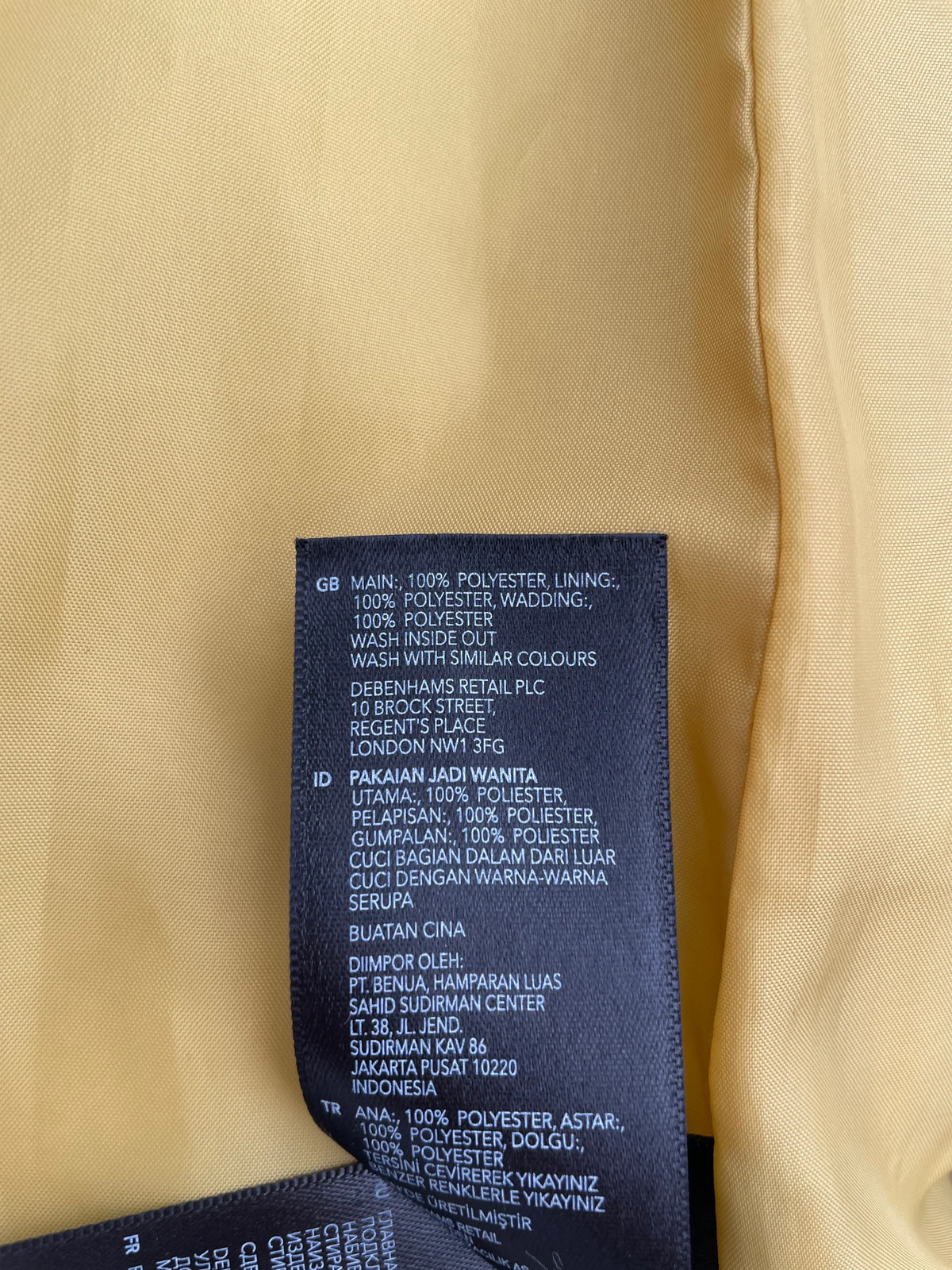 Principles Yellow Padded Jacket Size Medium - image 4