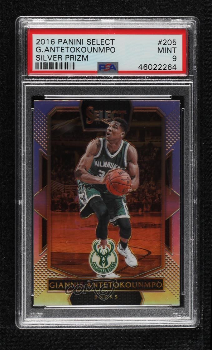2016 Panini Select Courtside Silver Prizm Giannis Antetokounmpo PSA 9 MINT 6fs