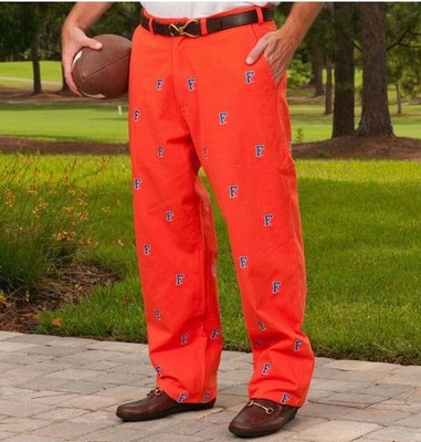 PENNINGTON & BAILES Mens Florida Gators Stadium Pants Orange Sz 33x30 Preppy