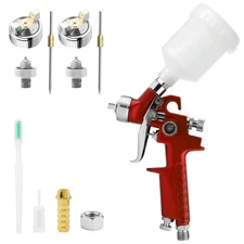 Mini Touch Up HVLP Gravity Feed Spray Gun 0.8/1.0mm Nozzles 125ml Cup