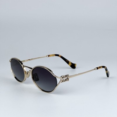 Miu Miu Men Sunglasses Pale Gold Grey Gradient Oval MU52YS ZVN5D1
