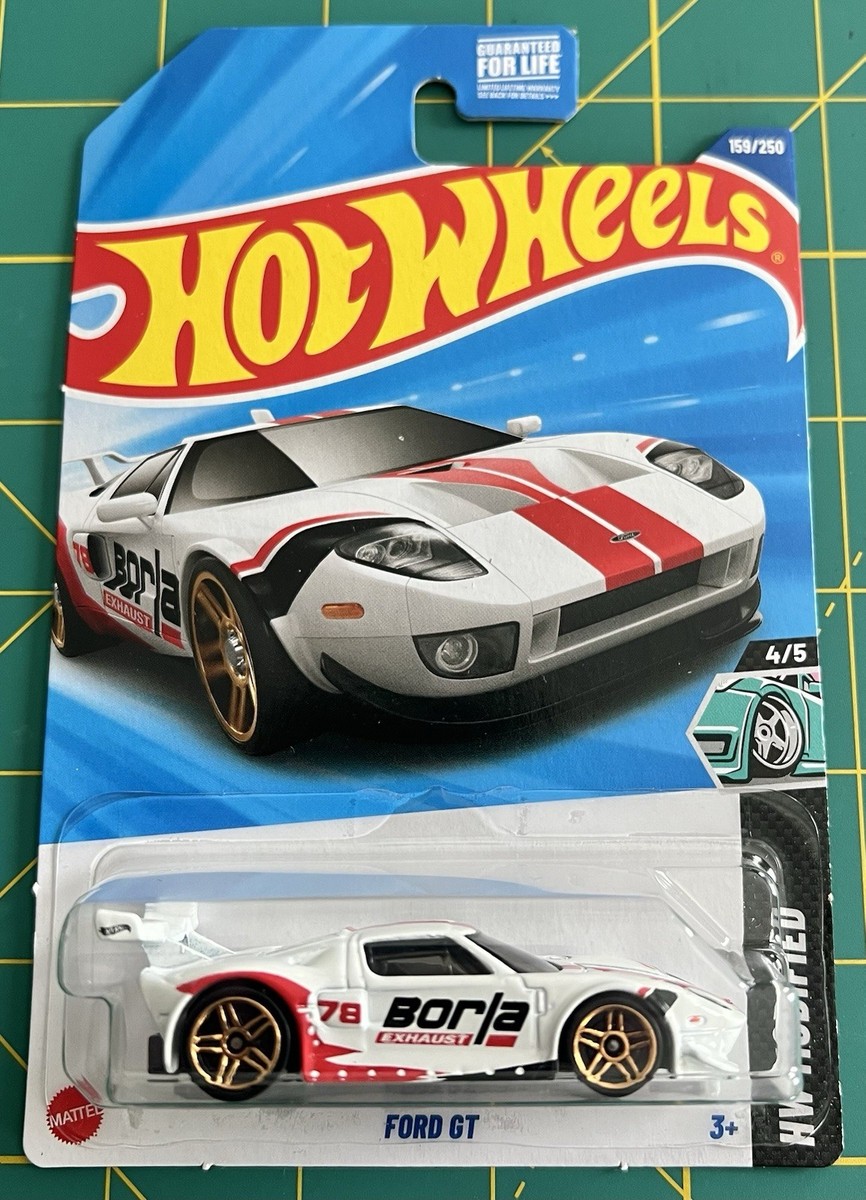 ホットウィール フォード GT ビンテージ レーシング 2025 HOT WHEELS FORD GT HW MODIFIED 4/5 WHITE BORLA EXHAUST LOGO