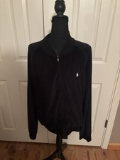 VTG MENS POLO RALPH LAUREN VELOUR FULL ZIP JACKET SIZE L