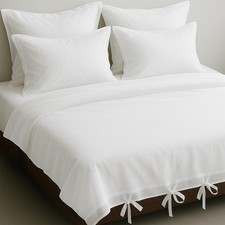 LINENWALAS 100% Organic Cotton Voil Duvet Cover Set- Double, White 