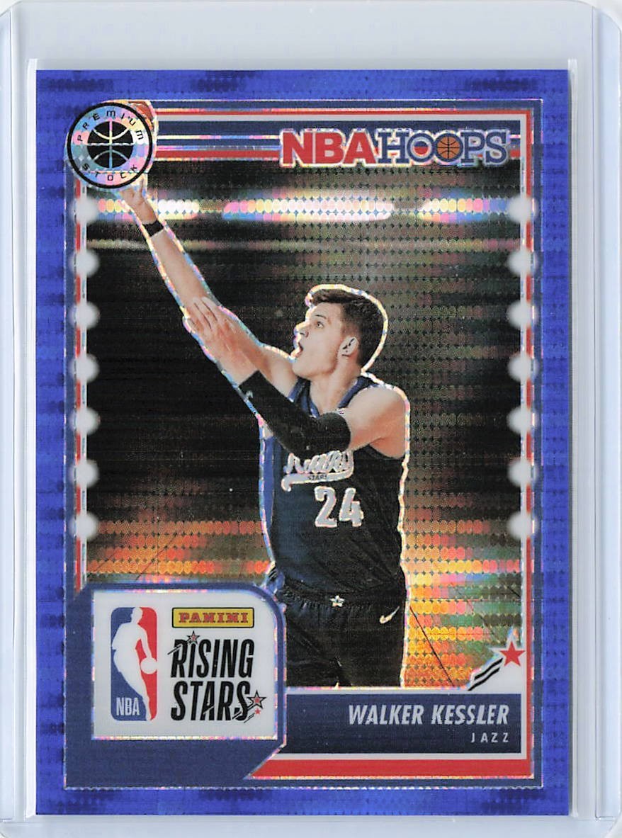 2023-24 NBA Hoops Premium Stock- Walker Kessler #300 Blue Pulsar Prizm 13/75