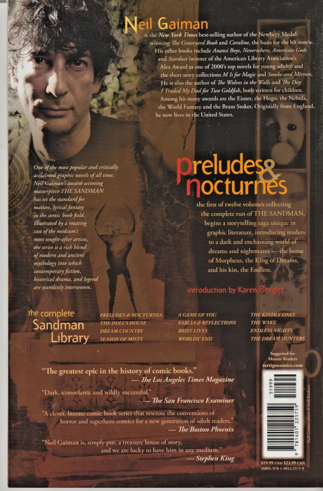 SANDMAN: PRELUDIOS Y NOCHES $19,99 TPB PRIMERA IMPRESIÓN 236 PÁGINAS DC 2010 ¡BONITO!! Foto 2 de 2