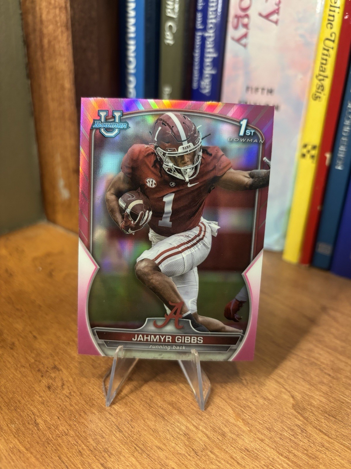 2022 Bowman University Chrome Jahmyr Gibbs #82 Pink Refractor (RC)