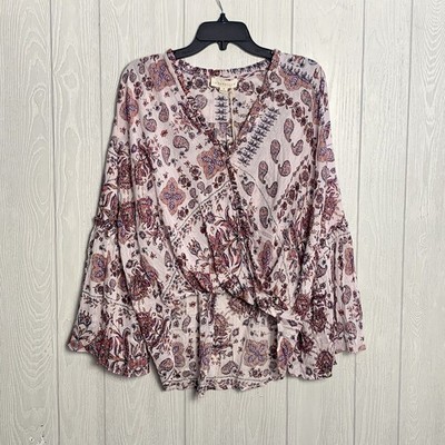 Lovestitch Pink Hi Low V-Neck Top Size Small NWT
