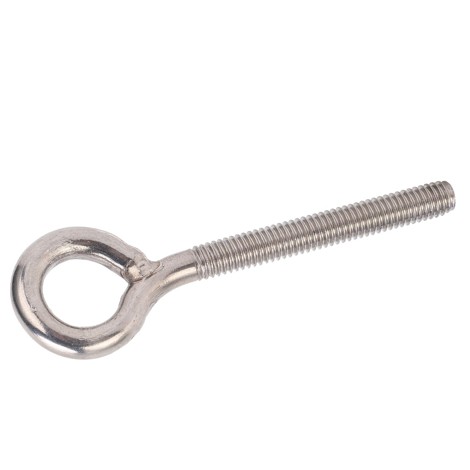 10Pcs Lifting Eye Bolts 304 Stainless Steel Silver M6x73 Hooks Screws For Eye Nu