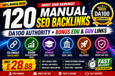 120 Manual High Authority SEO Backlinks | DA100 + EDU & GOV Links | Premium