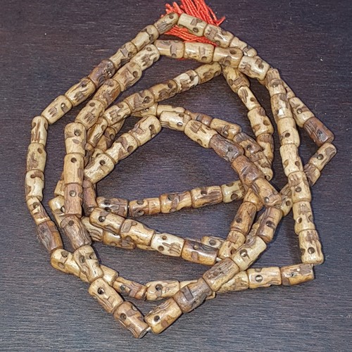 TIBETAN ANTIQUE OLD Bone SKULL 108 Beads MALA PRAYER BEADS ROSARY NECKLACE