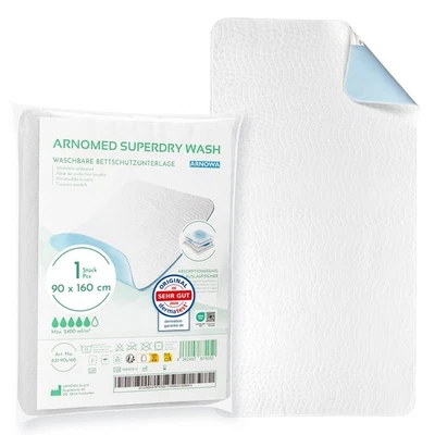 ARNOMED Inkontinenzunterlage Waschbar 90x160 Inkontinenzauflage Nässeschutz Betteinlage