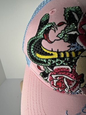 ED HARDY RHINESTONE COBRA SNAP BACK HAT IN THE COLOR PINK  display picture 1