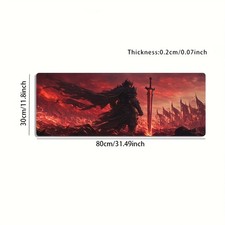 1pc Large-sized Esports Gaming Mouse Pad with a Red Flame Battlefield Art Desi