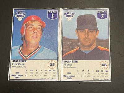 1987 Kraft Home Plate Heroes Full Panel Kent Hrbek Nolan Ryan