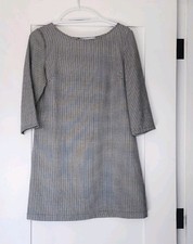 Leith Houndstooth Shift Dress Black & White Women’s Small