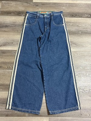 Vintage JNCO Skunk Side Stripe Baggy Wide Leg Jeans Y2K Streetwear - Men s 36x35