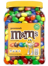 M&M'S Peanut Milk Chocolate Candy Bulk Jar 62 oz FRESH DATE 6/26