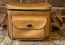 Vintage Brown Camera Bag Shoulder Case Adjustable Dividers Retro