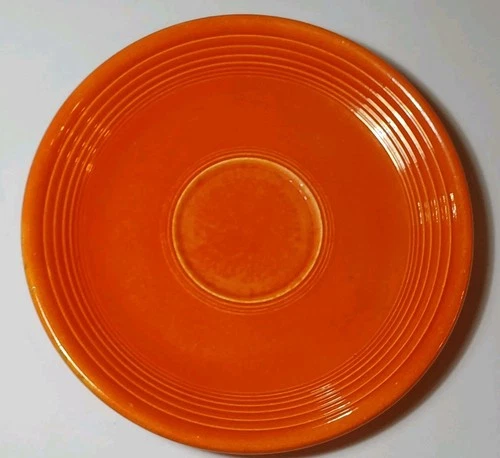 1936 Vintage RED ORANGE FIESTA PLATE RADIOACTIVE RED ORANGE GLAZE PLATE SAUCER