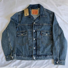NEW Levi's Relaxed-Fit Long Sleeve Type II Denim Trucker Jacket Levis Small