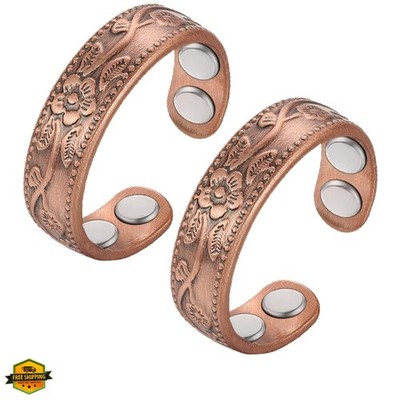 2PCS Copper Rings for Women - Joints Fingers Thumb Strong Copper Ring - Adjus...