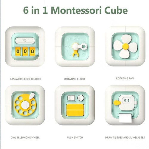 6 In1 Montessori Educational Toys Sensory Busy Board Baby Practice Skills Drawer - Picture 18 of 23