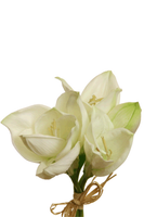 KüNstliche Amaryllis Real Touch Lind 4Er Bund 30Cm Kunstblumen Winterdeko