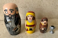 Russian Wood Nesting Dolls 4pc Hand Painted Bits And Pieces 3.75"