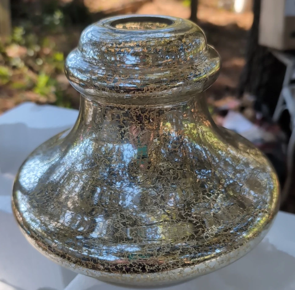 Lámpara de níquel cepillado Kichler 42167 pantalla de vidrio de mercurio Foto 4 de 4