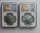 2023 $1 Morgan&Peace Dollar 2pc Set NGC MS70 First Day Of Issue