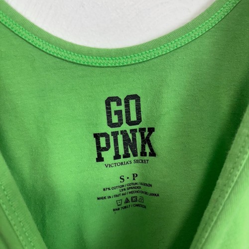 Camiseta sin mangas verde ROSA de Victorias Secret sin mangas cuello redondo suéter informal Y2K S - Imagen 3 de 4