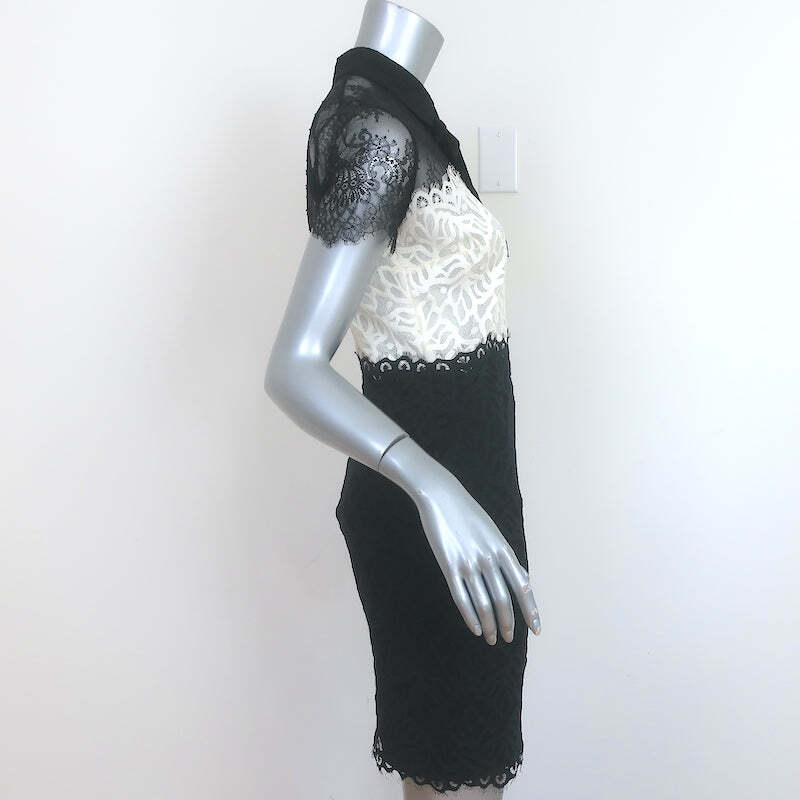 Sandro Rozen Two-Tone Lace Mini Dress Black/White Size 2 | eBay