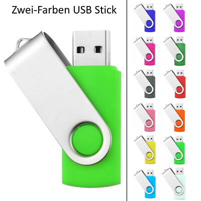 USB Germany Zweifarbiger USB STICK SWIVEL GRÜN plus zweite Farbe dazu wählen